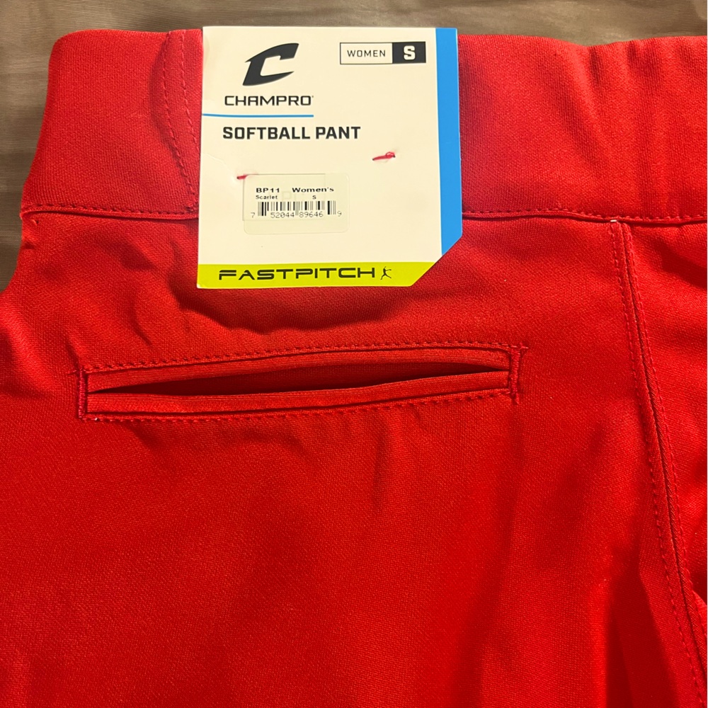 Red Athletic Softball Pants - Picture 4 of 6